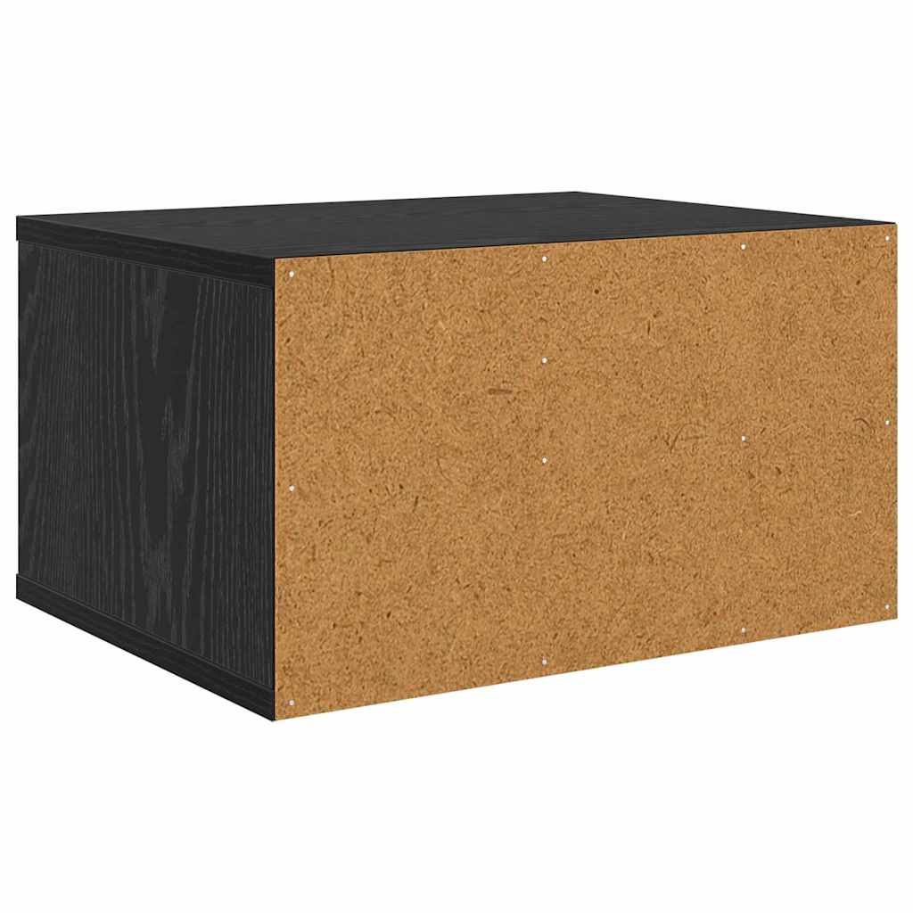 Printerstand med skuffe Sort eg 40 x 32 x 24 cm Konstrueret træ