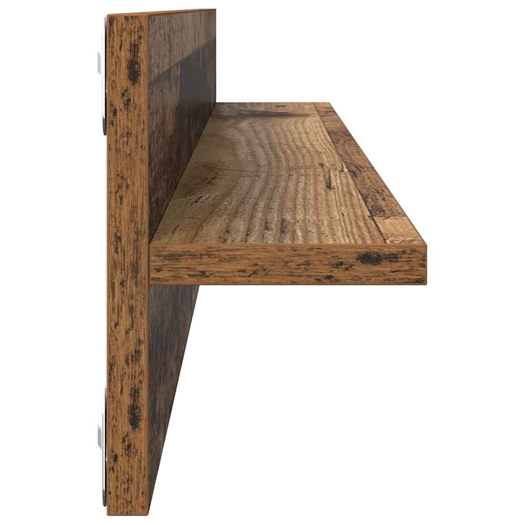 Væghylder 4 pcs Gammelt træ 80 x 11,5 x 18 cm Konstrueret træ