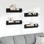 Væghylder 4 pcs Sort eg 80 x 11,5 x 18 cm Konstrueret træ