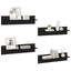 Væghylder 4 pcs Sort eg 80 x 11,5 x 18 cm Konstrueret træ