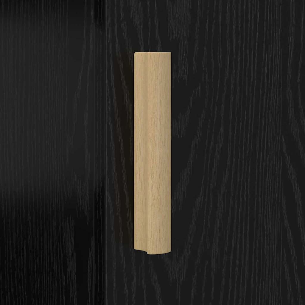 Bord med hylde med dør Sort eg 140 x 50 x 75 cm Konstrueret træ
