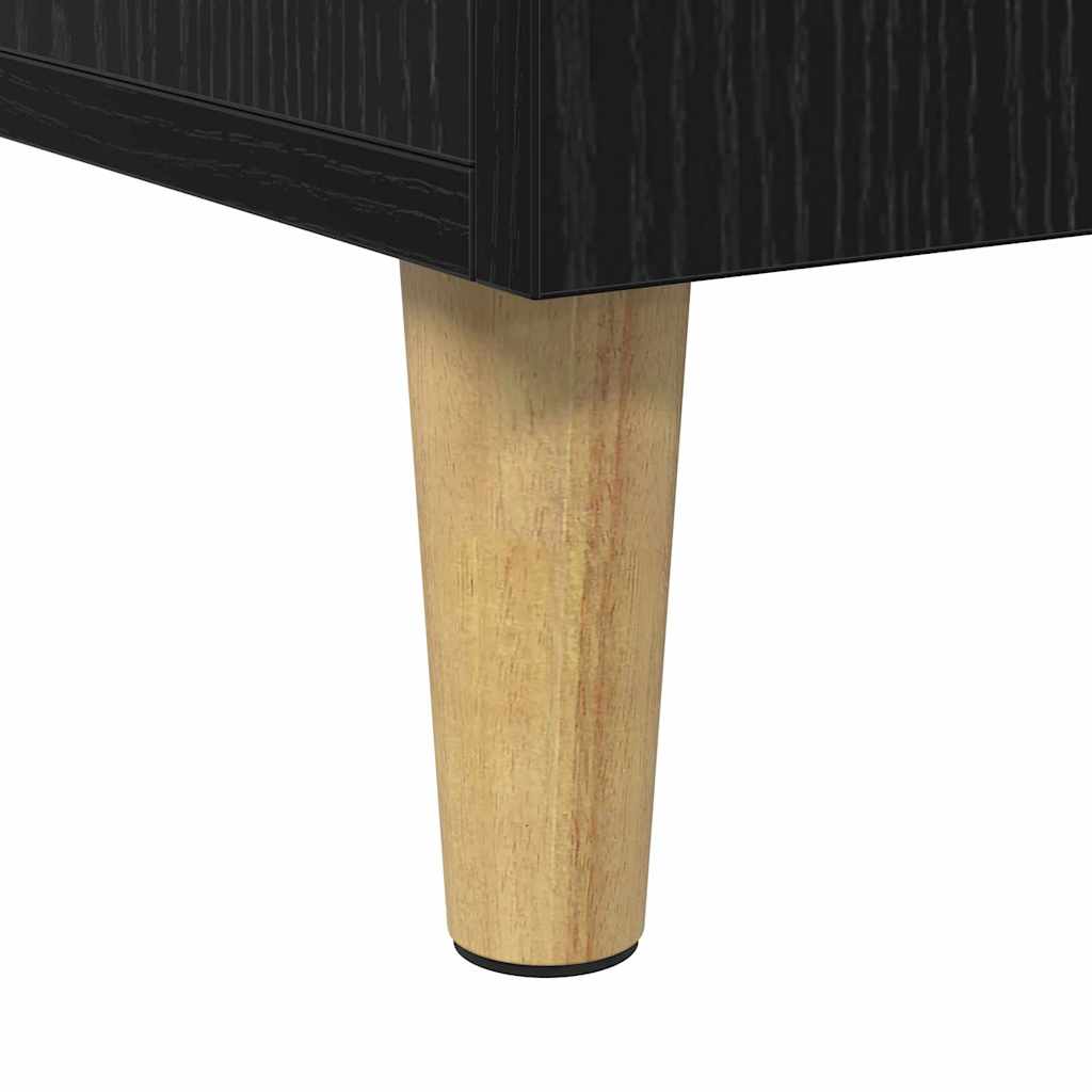 Bord med hylde med dør Sort eg 140 x 50 x 75 cm Konstrueret træ