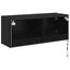 TV vægskab med LED Sort eg 100 x 35 x 41 cm Konstrueret træ