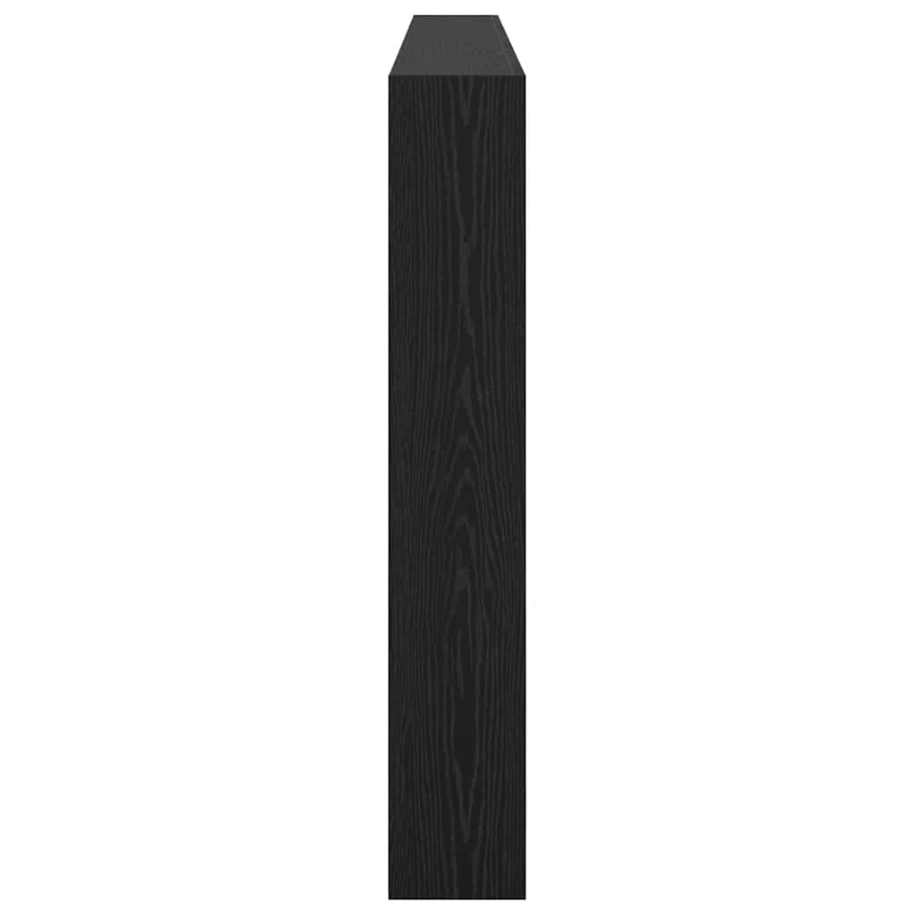 Hovedgærde med hylde Sort eg 200 x 17 x 102 cm Konstrueret træ