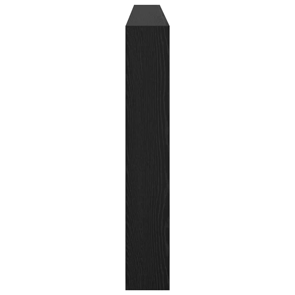 Hovedgærde med hylde Sort eg 220 x 17 x 102 cm Konstrueret træ
