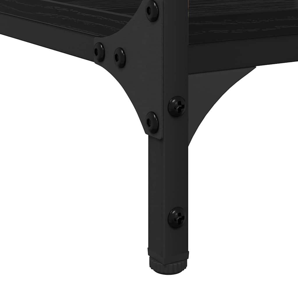 Bord med hylde Sort eg 140 x 50 x 75 cm Konstrueret træ