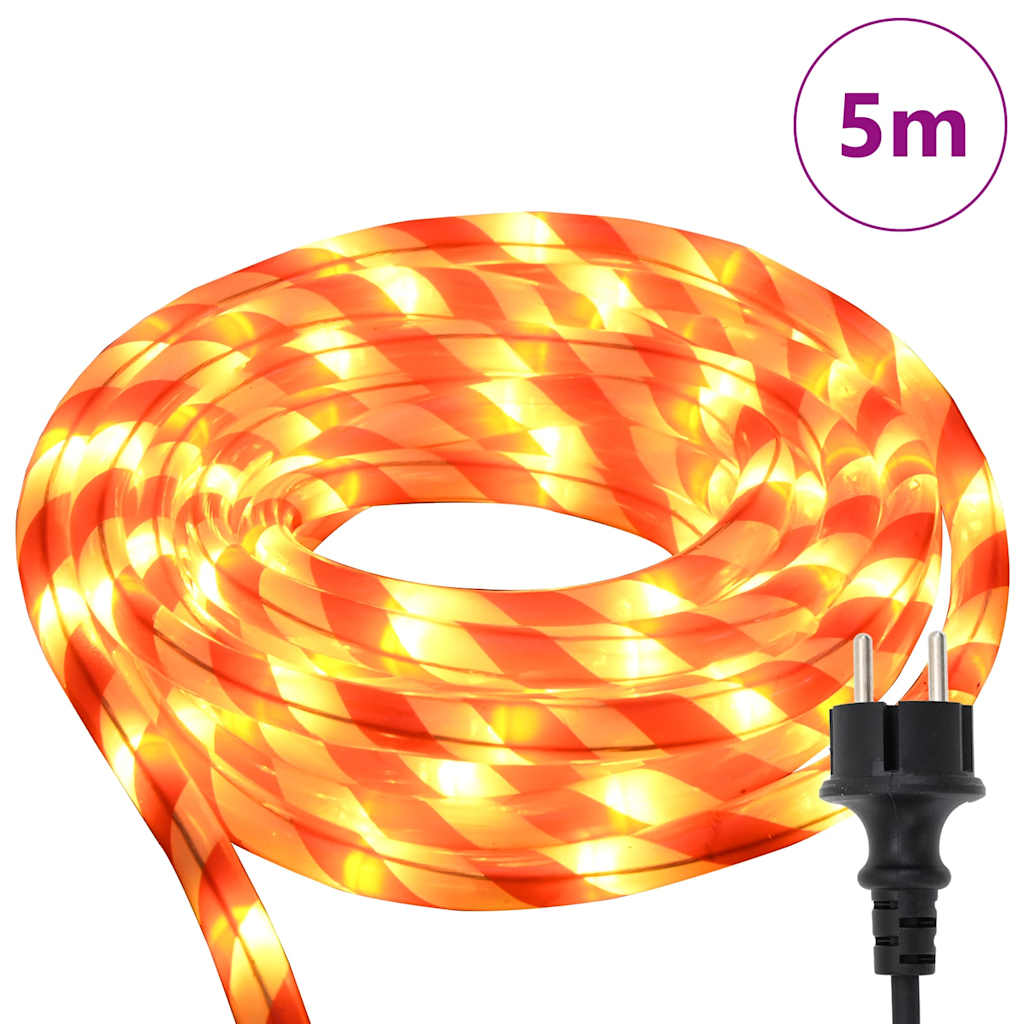 Sejllys med reblys Varm hvid 5 m PVC