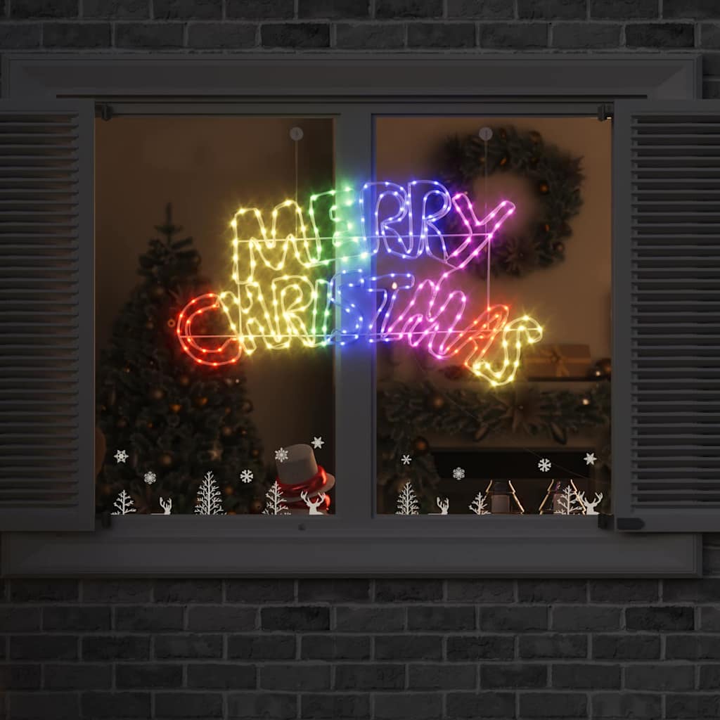 Juleskilt med 240 LED'er Flerfarvet 99,5 x 54 cm PVC