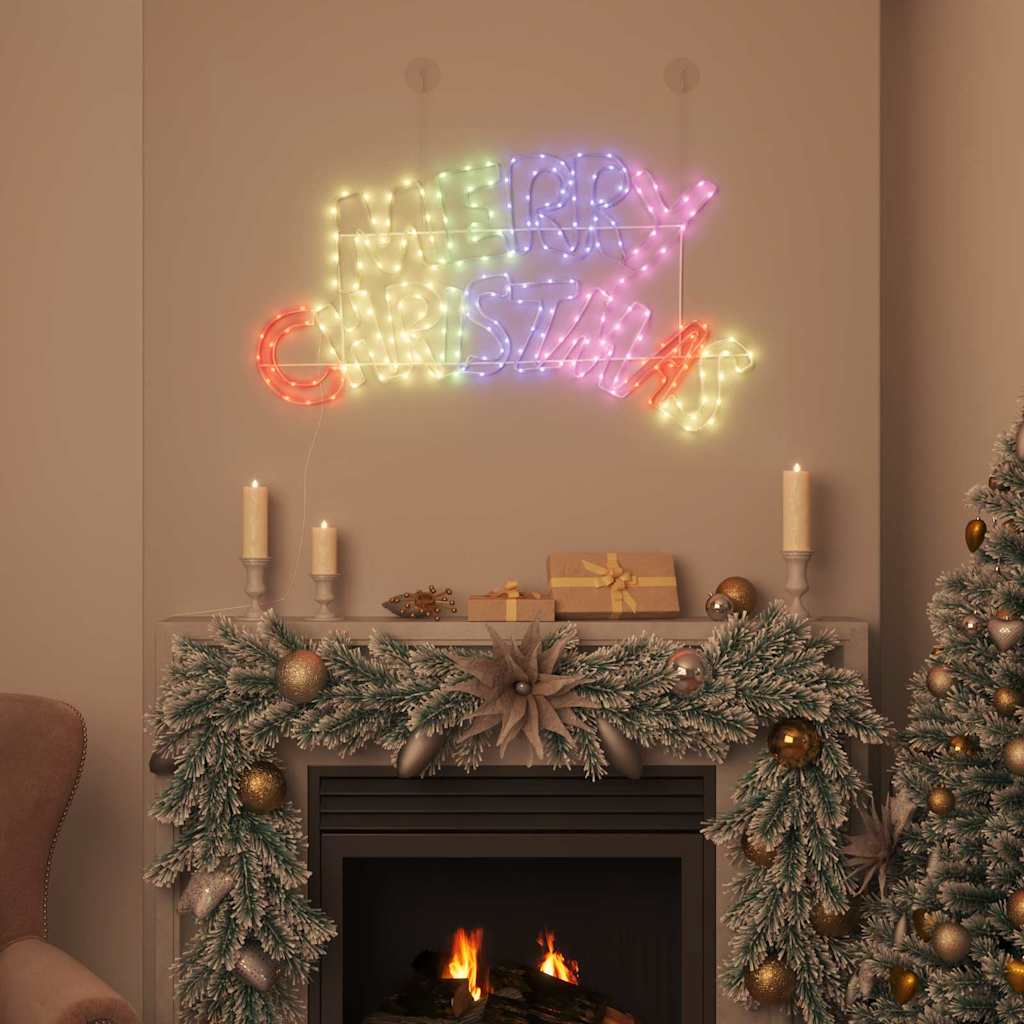 Juleskilt med 240 LED'er Flerfarvet 99,5 x 54 cm PVC