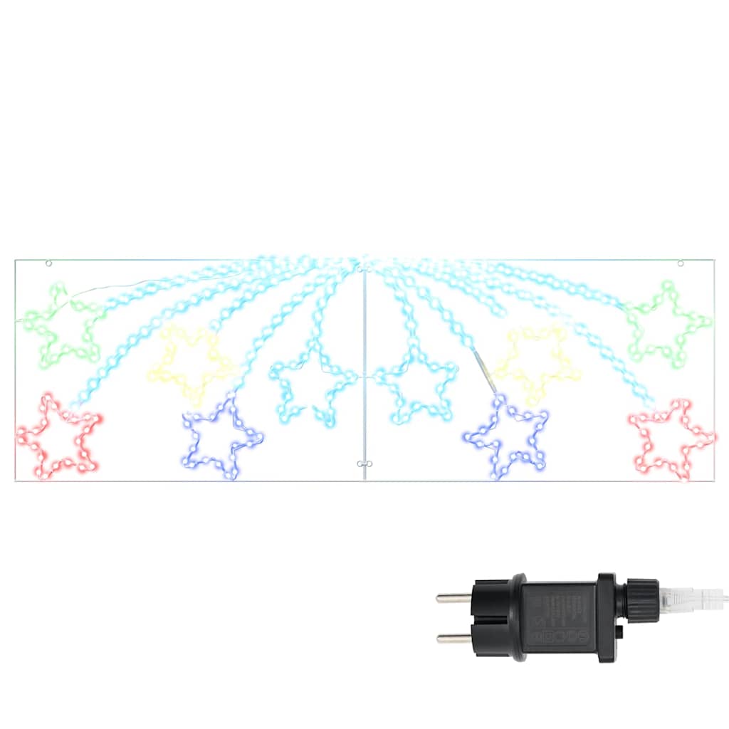 Jule Stjerne med 432 LED'er Flerfarvet 182 x 58 cm PVC