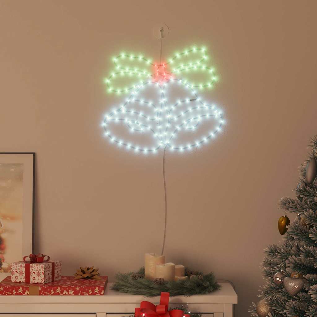 Juleklokke med 144 LED'er Flerfarvet 57 x 47,5 cm PVC
