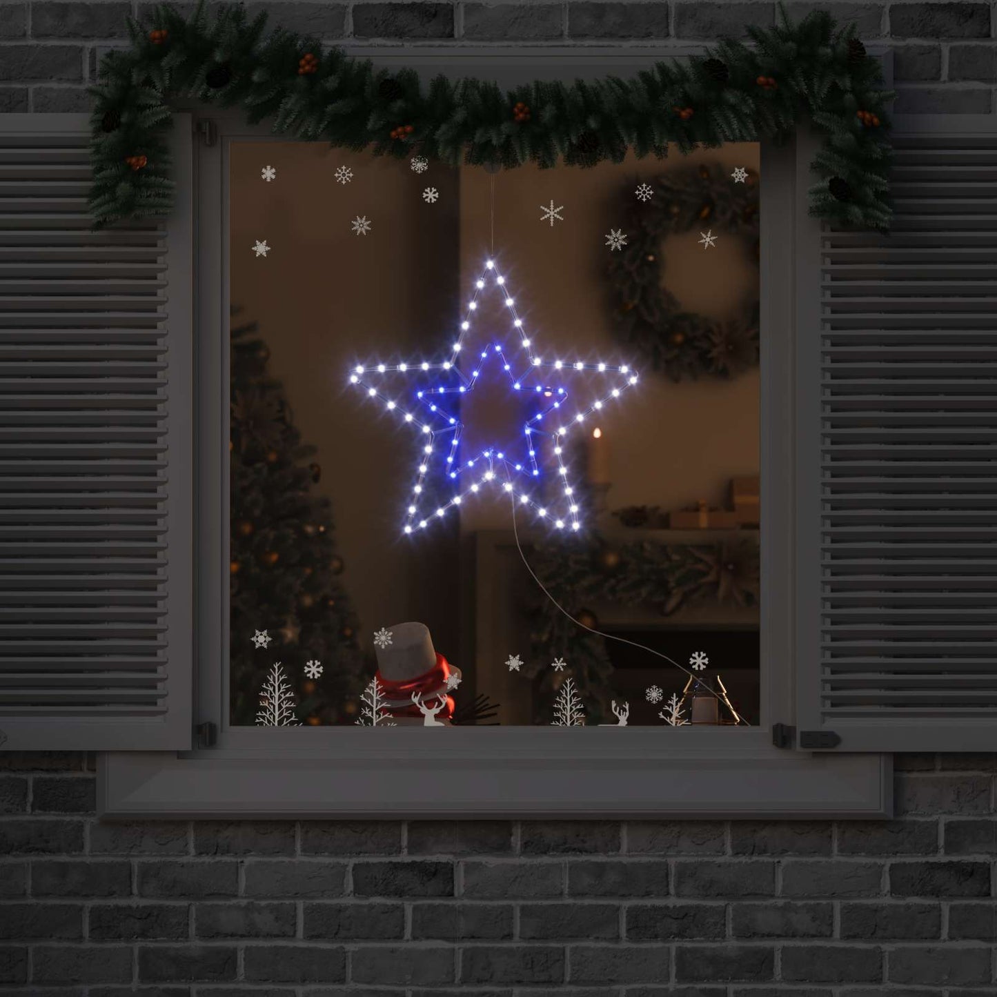 Julestrjerne med 72 LED'er Kold Hvid 51,5 x 50 x 0,65 cm Jern