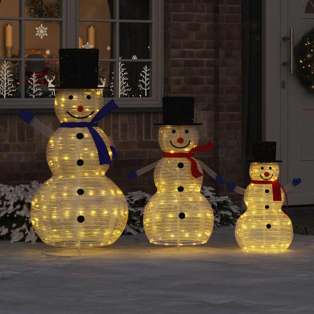Julesneemand Familie med 270 LED'er 3 pcs Varm hvid Stof