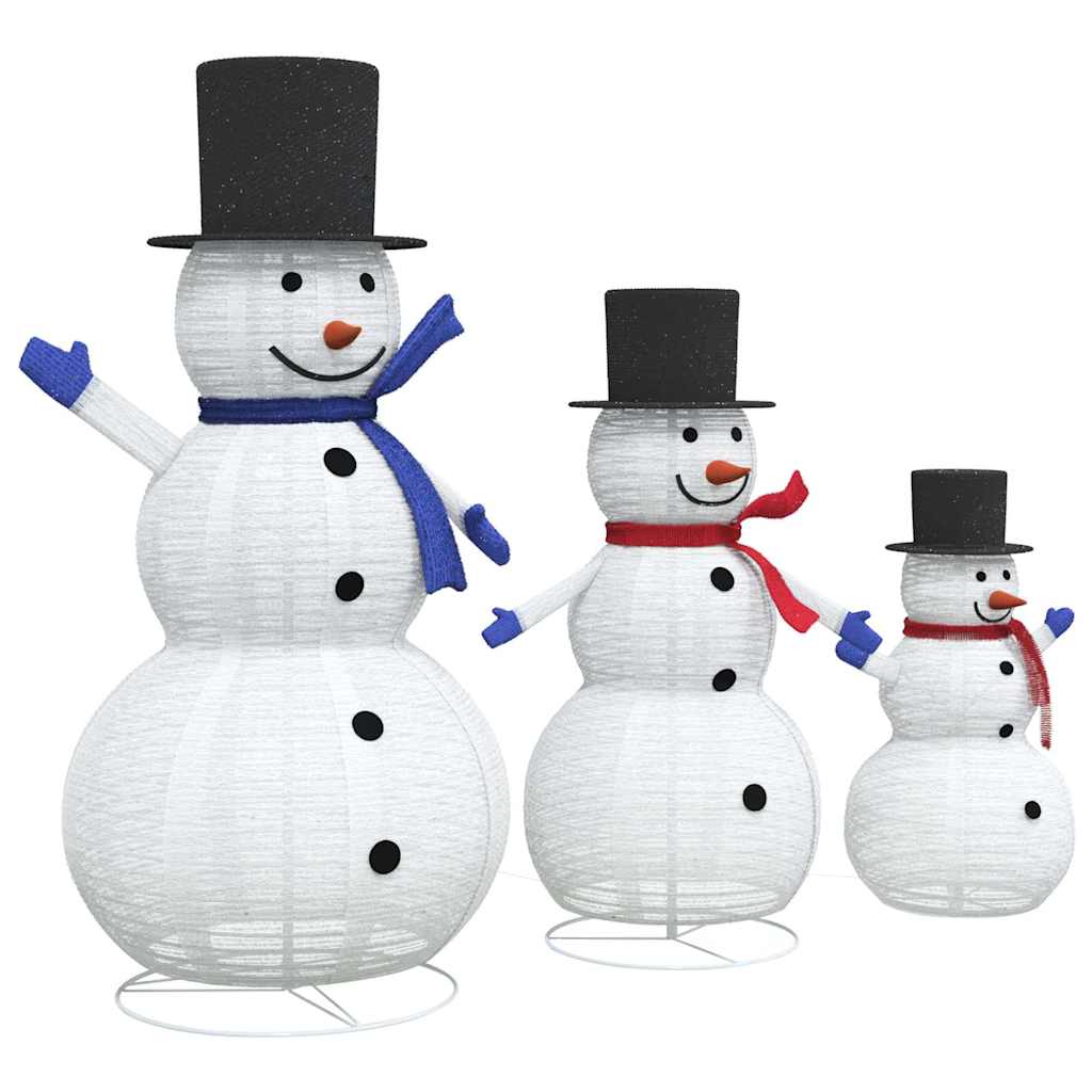 Julesneemand Familie med 270 LED'er 3 pcs Varm hvid Stof