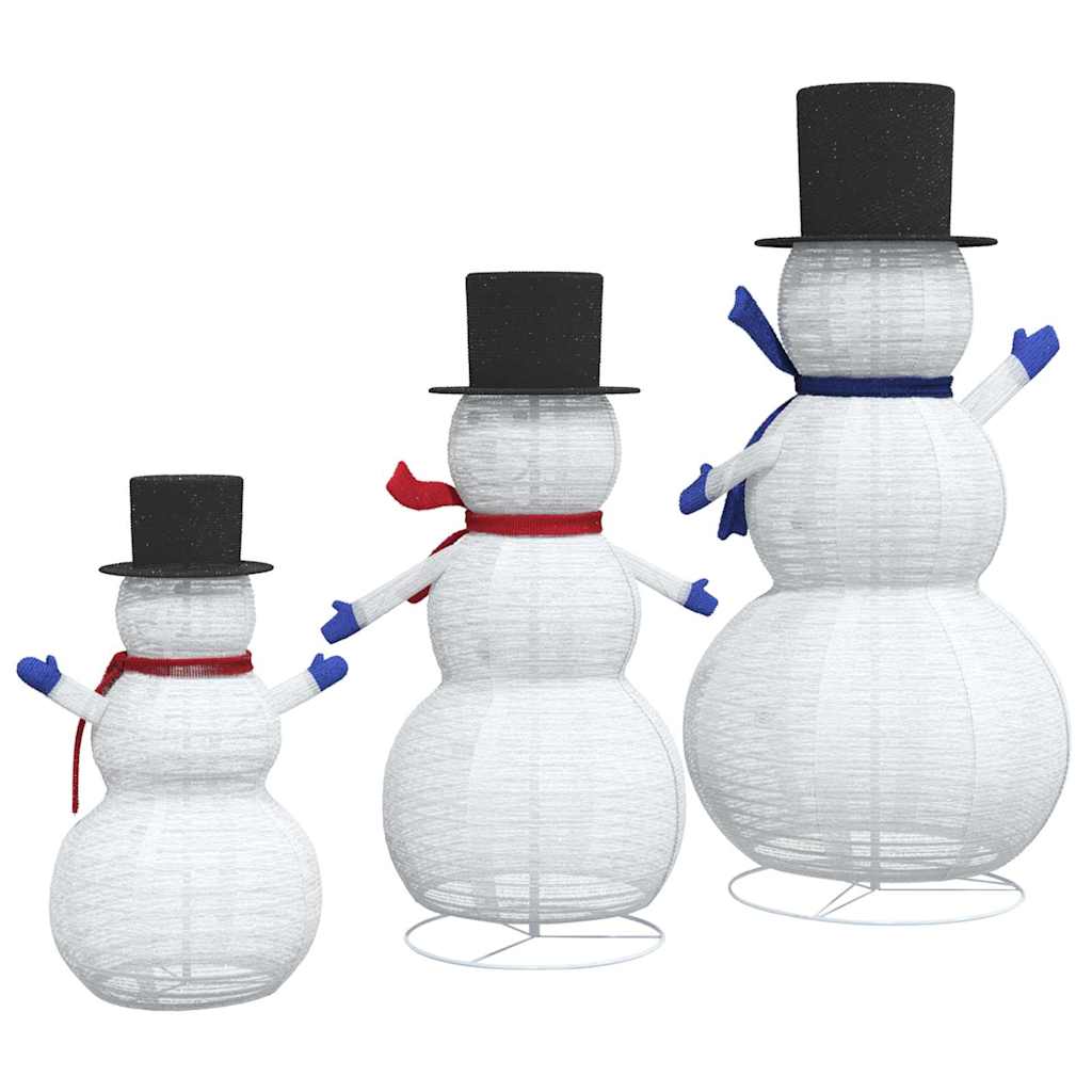 Julesneemand Familie med 270 LED'er 3 pcs Varm hvid Stof