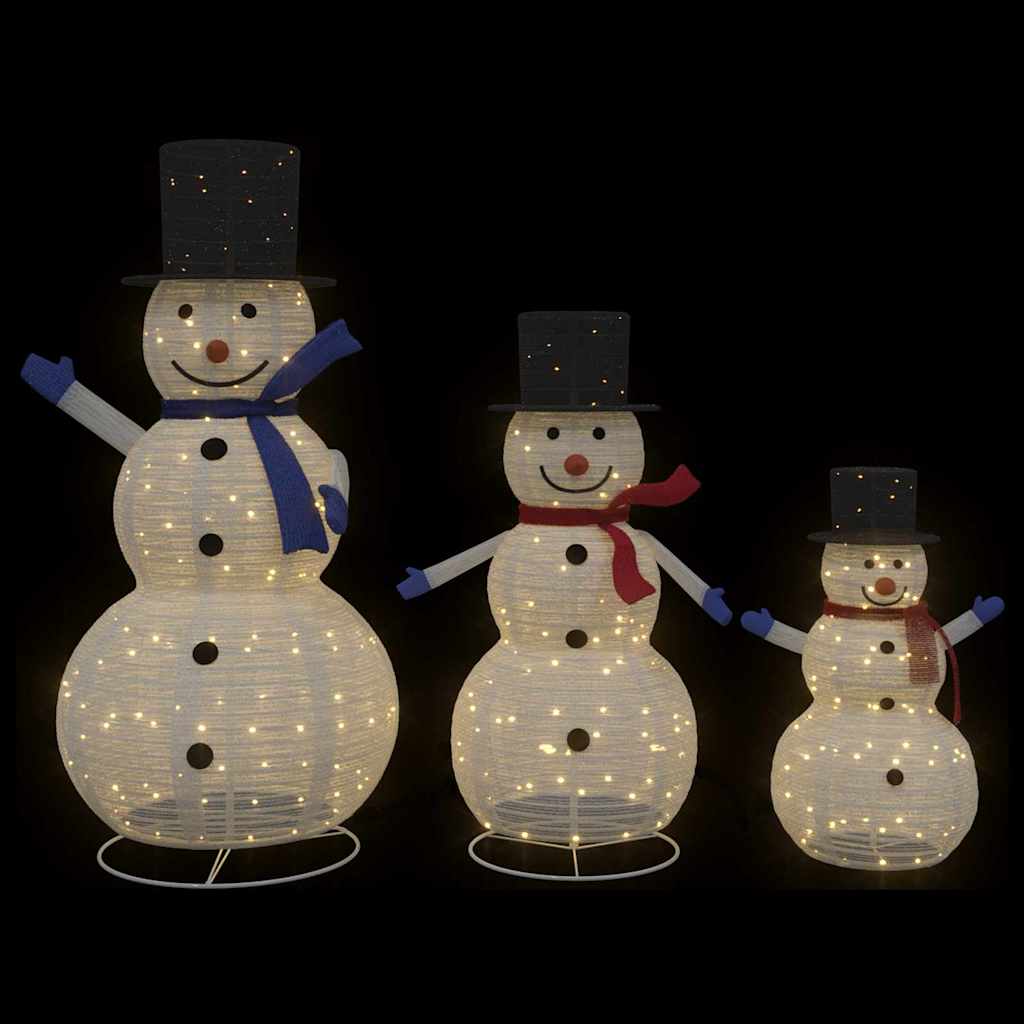 Julesneemand Familie med 270 LED'er 3 pcs Varm hvid Stof