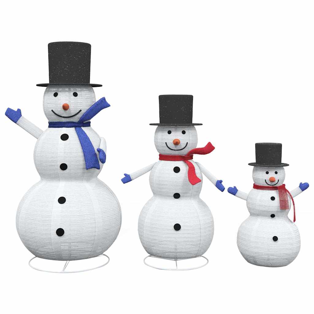 Julesneemand Familie med 270 LED'er 3 pcs Varm hvid Stof