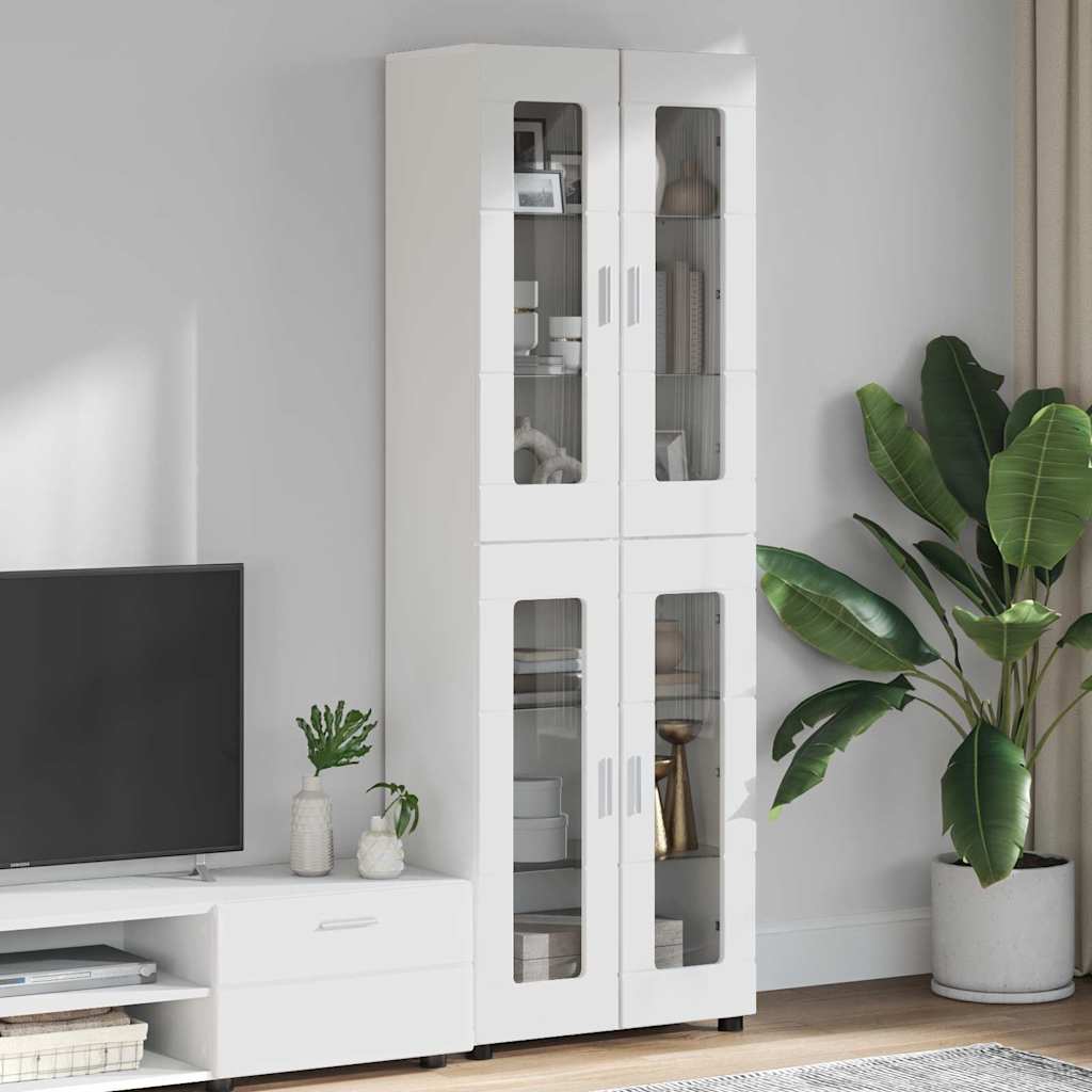 Highboard med dør FLORIN Hvid 60 x 35 x 182 cm Konstrueret træ