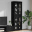 Highboard med dør FLORIN Sort 60 x 35 x 182 cm Konstrueret træ