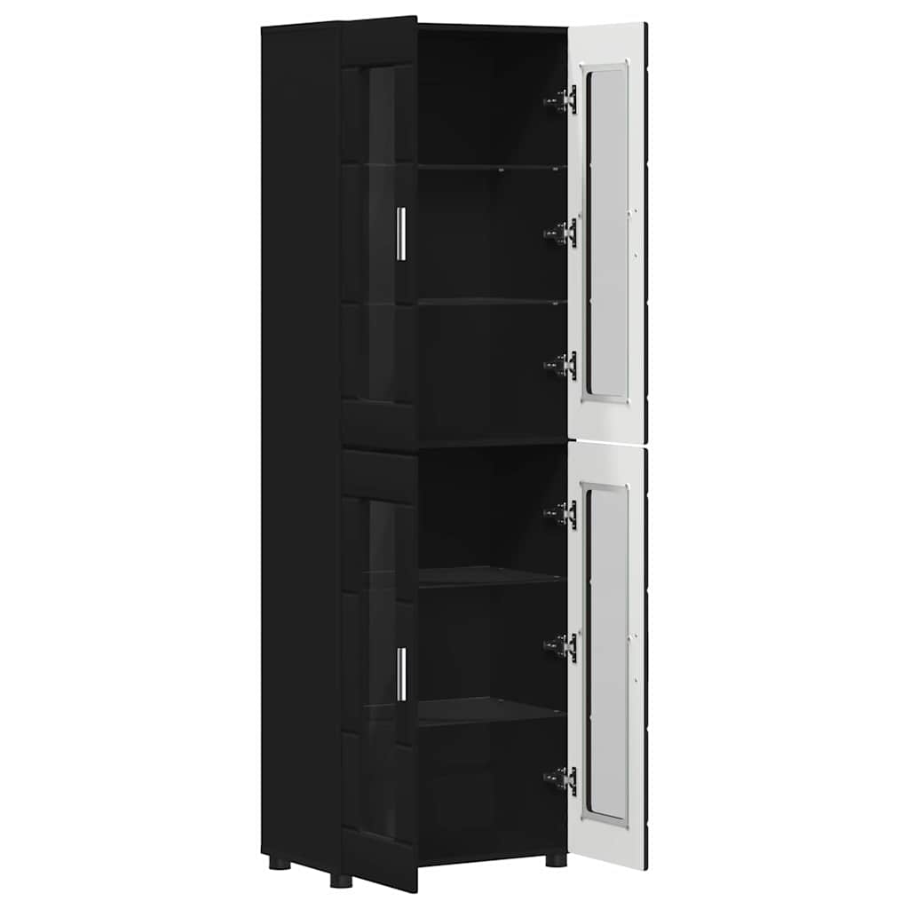 Highboard med dør FLORIN Sort 60 x 35 x 182 cm Konstrueret træ