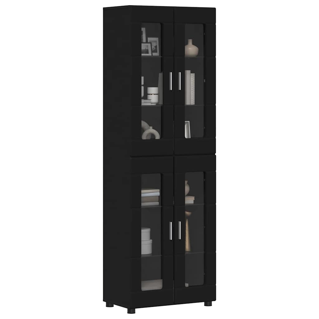 Highboard med dør FLORIN Sort 60 x 35 x 182 cm Konstrueret træ