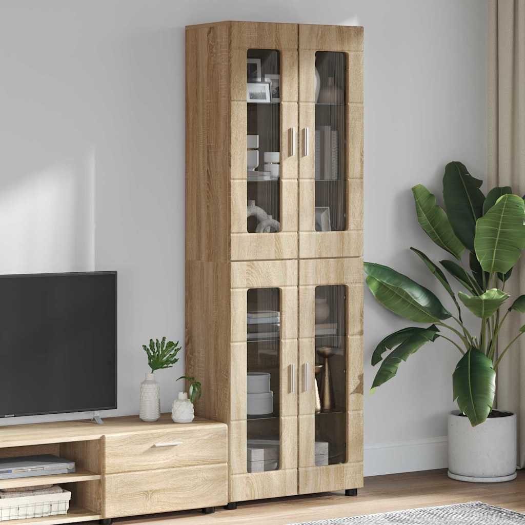 Highboard FLORIN Sonoma eg 60 x 35 x 182 cm Konstrueret træ