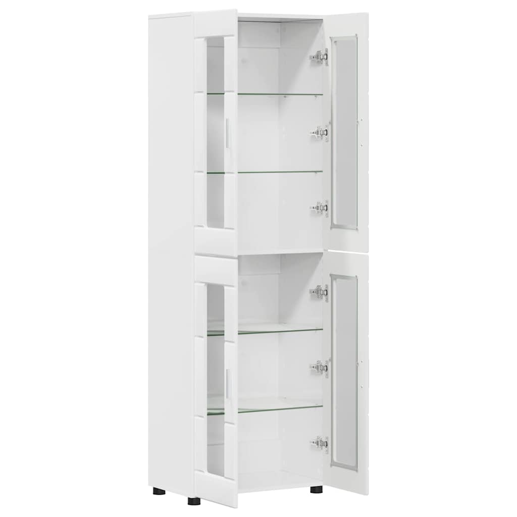 Highboard med hylde FLORIN Høj gloss hvid 60 x 35 x 182 cm