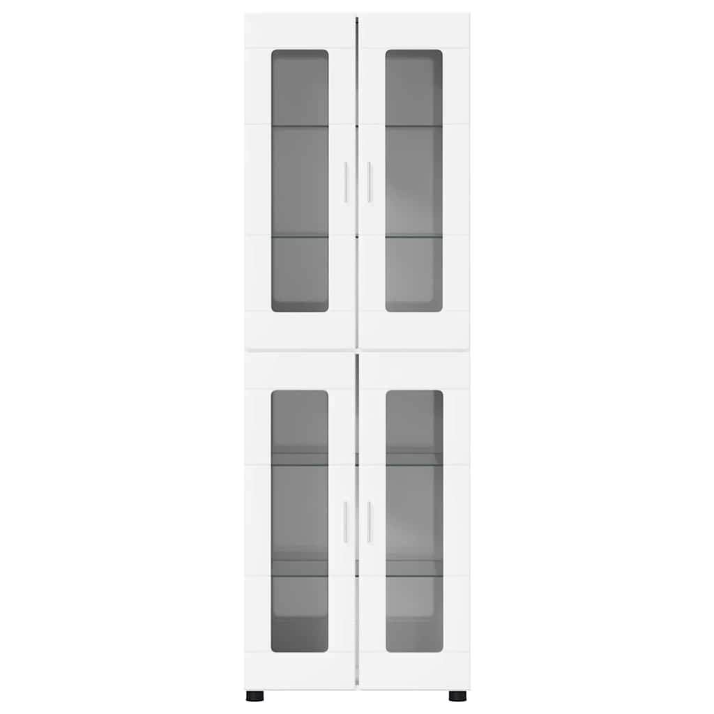 Highboard med hylde FLORIN Høj gloss hvid 60 x 35 x 182 cm