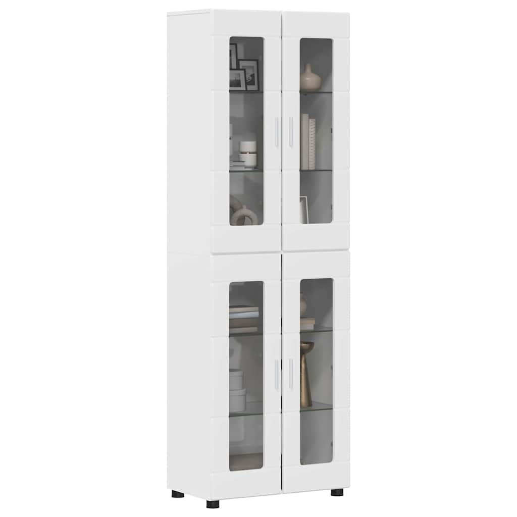 Highboard med hylde FLORIN Høj gloss hvid 60 x 35 x 182 cm