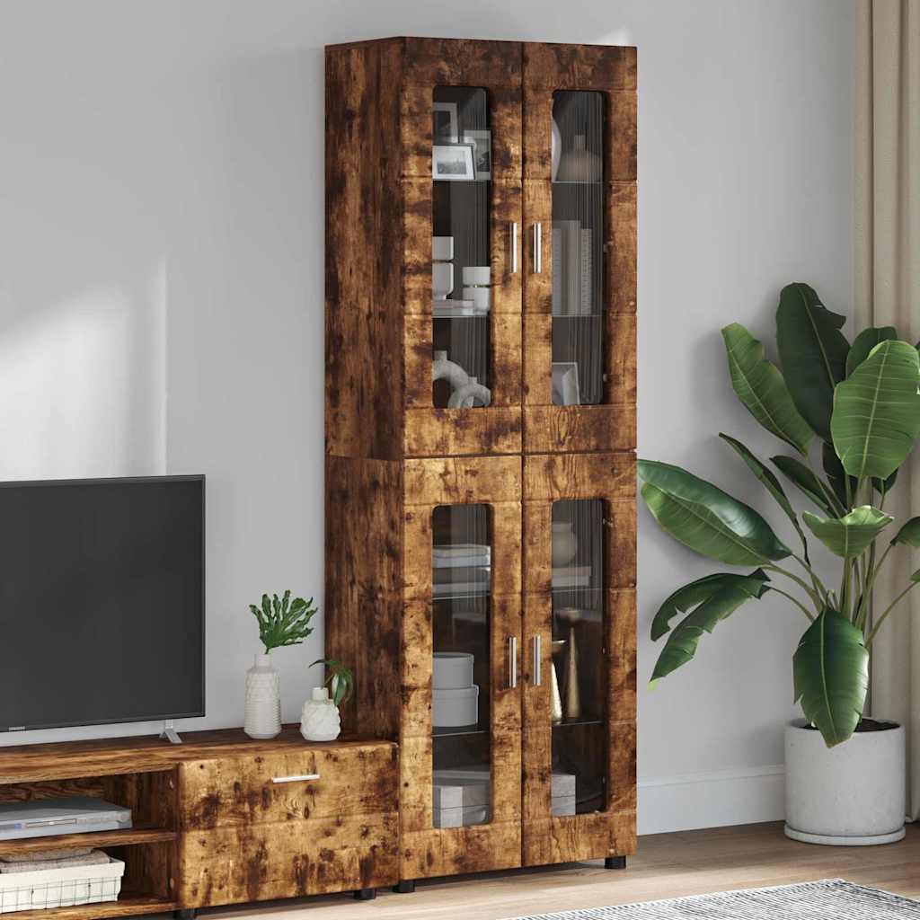 Highboard FLORIN Røget eg 60 x 35 x 182 cm Konstrueret træ
