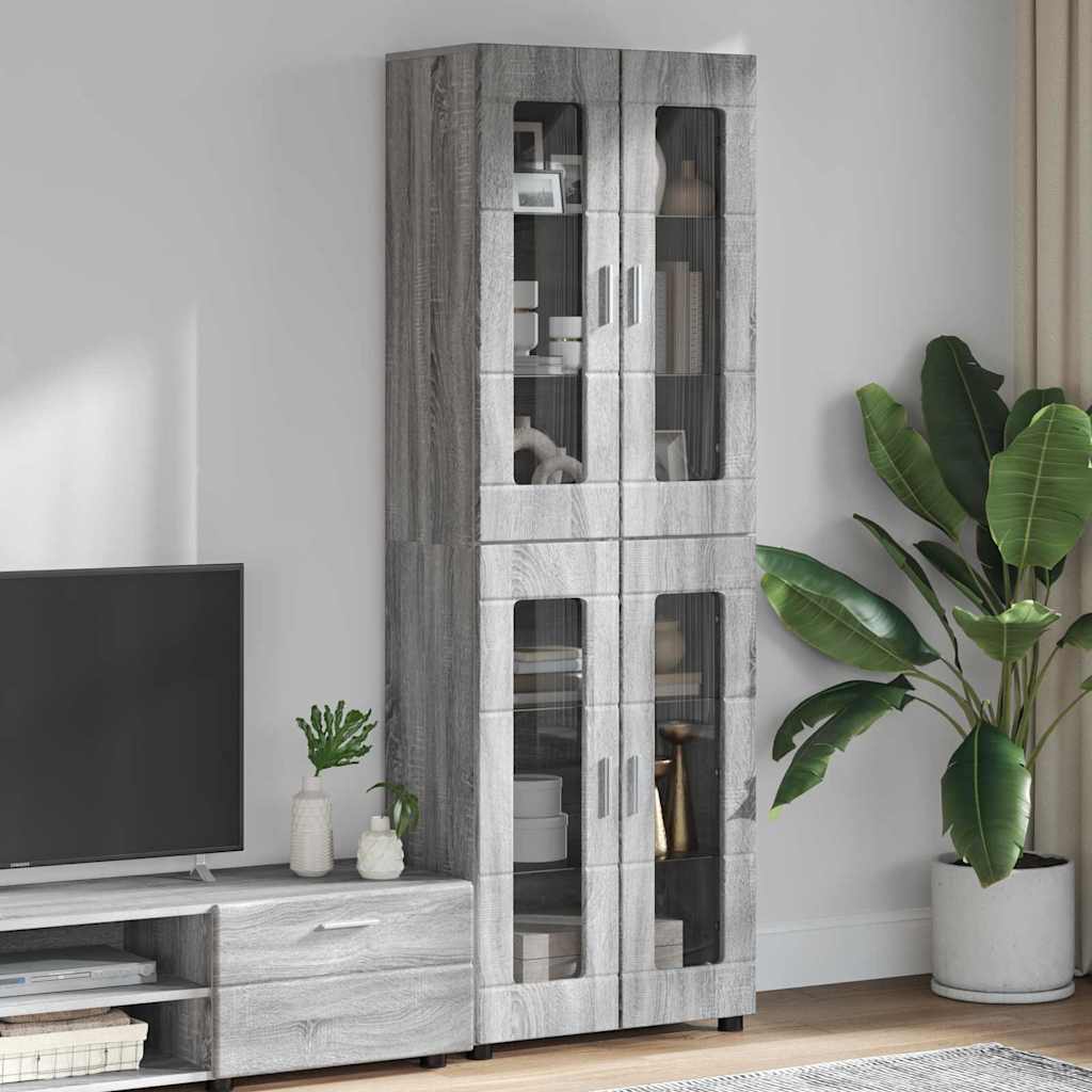 Highboard FLORIN Grå Sonoma 60 x 35 x 182 cm Konstrueret træ