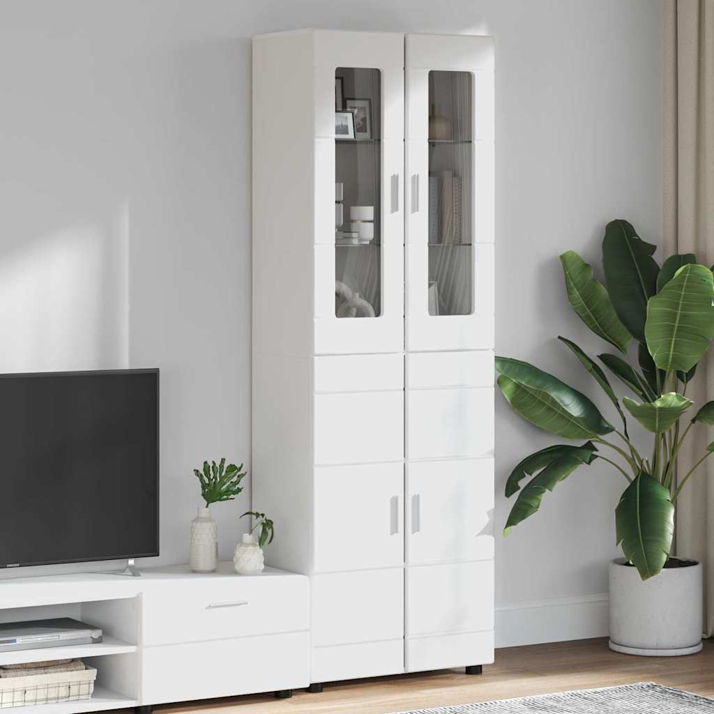 Highboard med dør FLORIN Hvid 60 x 35 x 182 cm Konstrueret træ
