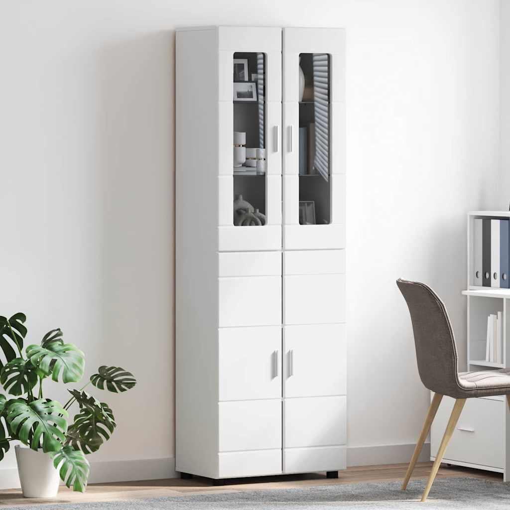 Highboard med dør FLORIN Hvid 60 x 35 x 182 cm Konstrueret træ