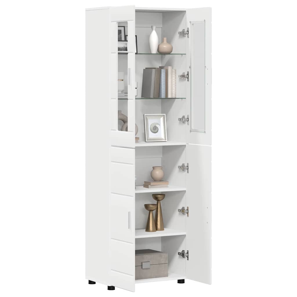 Highboard med dør FLORIN Hvid 60 x 35 x 182 cm Konstrueret træ