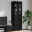 Highboard med dør FLORIN Sort 60 x 35 x 182 cm Konstrueret træ