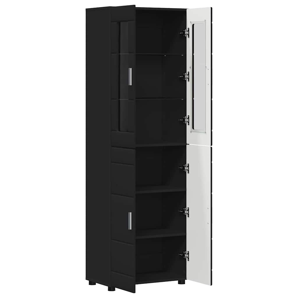 Highboard med dør FLORIN Sort 60 x 35 x 182 cm Konstrueret træ