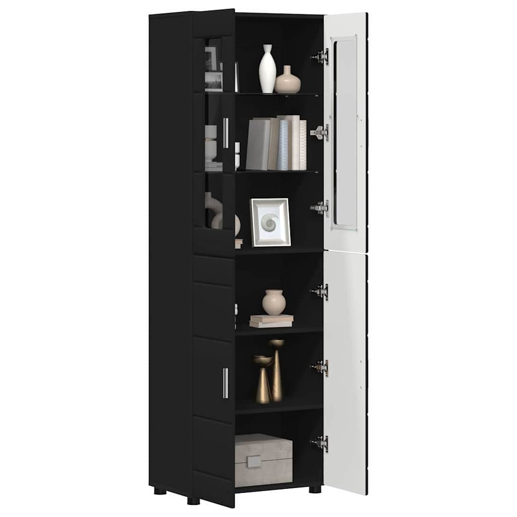 Highboard med dør FLORIN Sort 60 x 35 x 182 cm Konstrueret træ