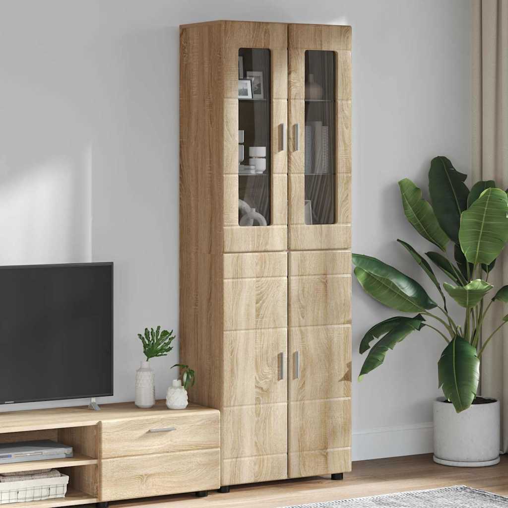 Highboard FLORIN Sonoma eg 60 x 35 x 182 cm Konstrueret træ