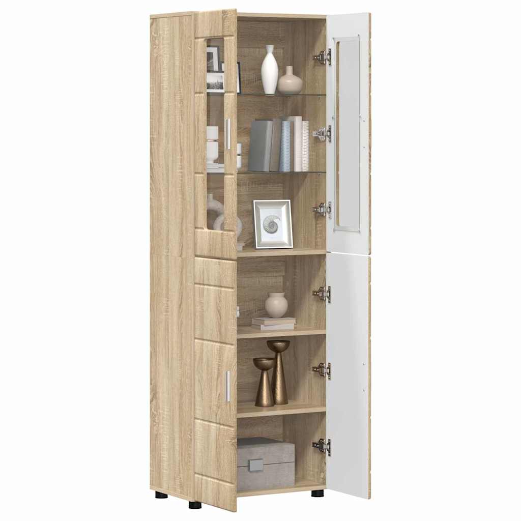 Highboard FLORIN Sonoma eg 60 x 35 x 182 cm Konstrueret træ