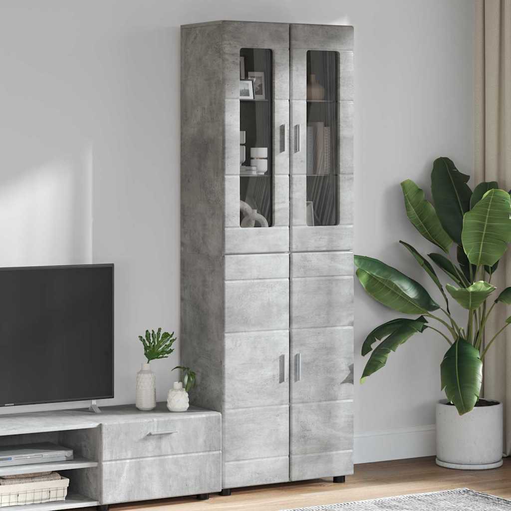 Highboard FLORIN Beton Grå 60 x 35 x 182 cm Konstrueret træ