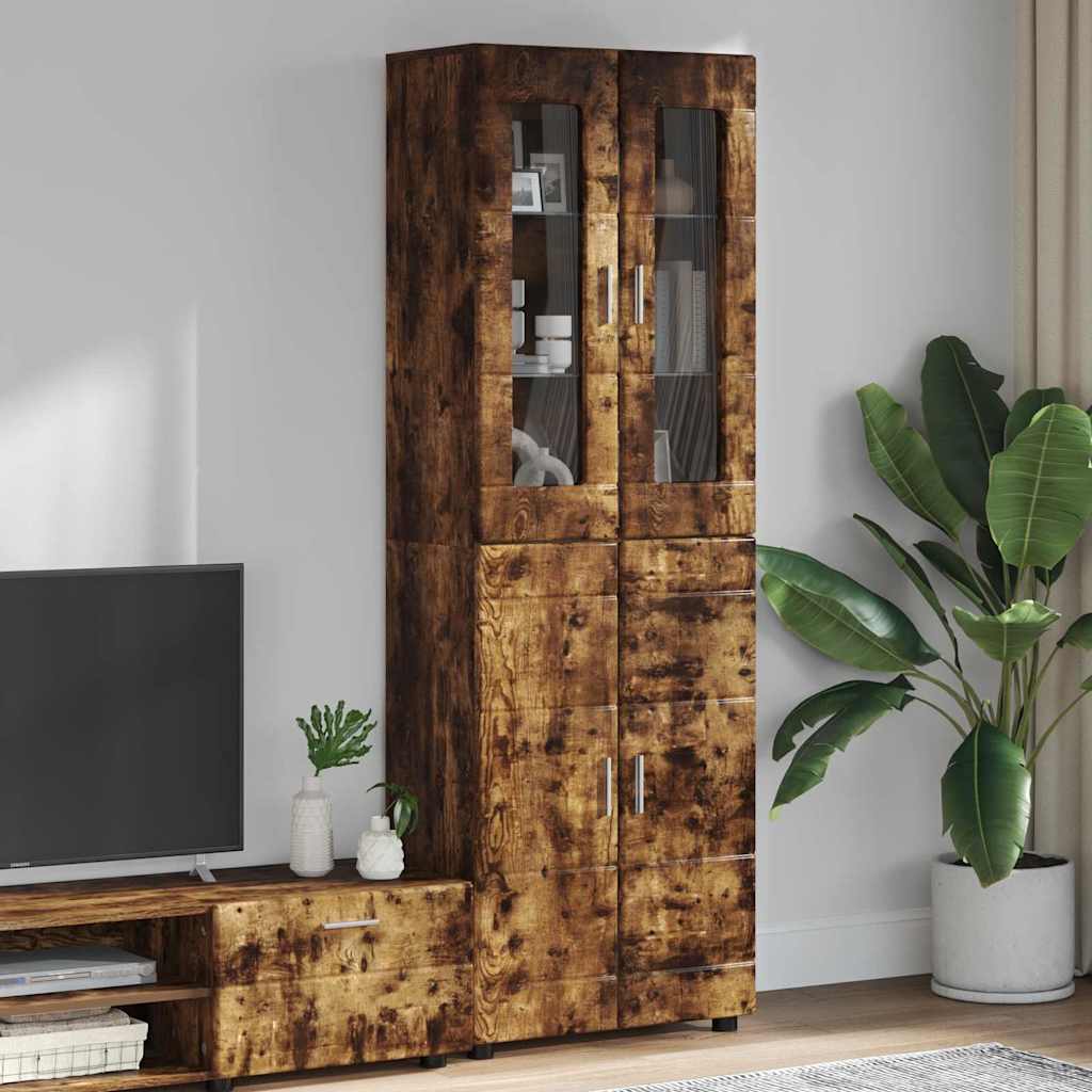 Highboard FLORIN Røget eg 60 x 35 x 182 cm Konstrueret træ