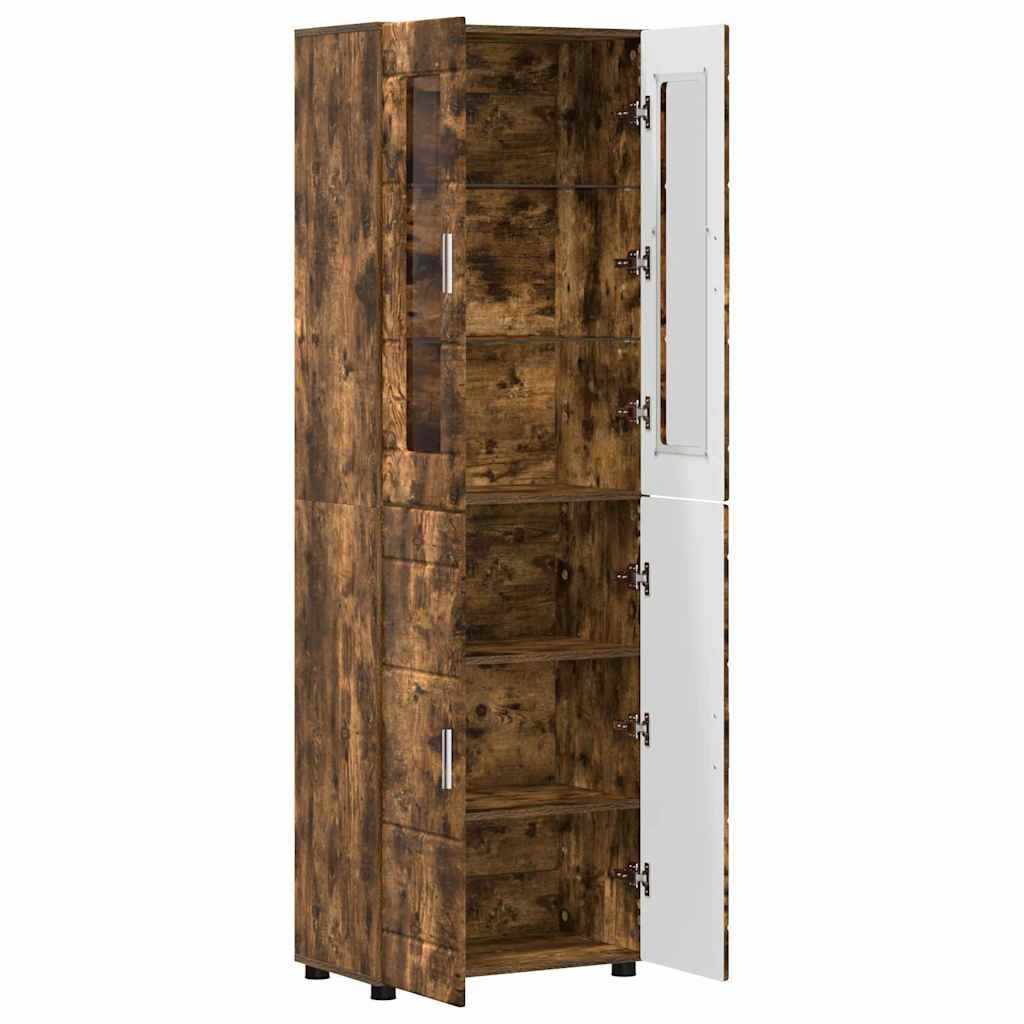 Highboard FLORIN Røget eg 60 x 35 x 182 cm Konstrueret træ