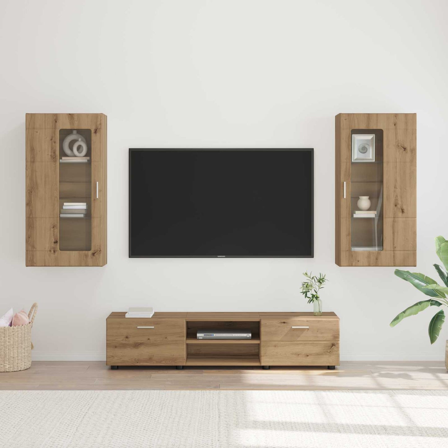 TV-møbelsæt FLORIN 3 pcs Artisan Egetræ Konstrueret træ
