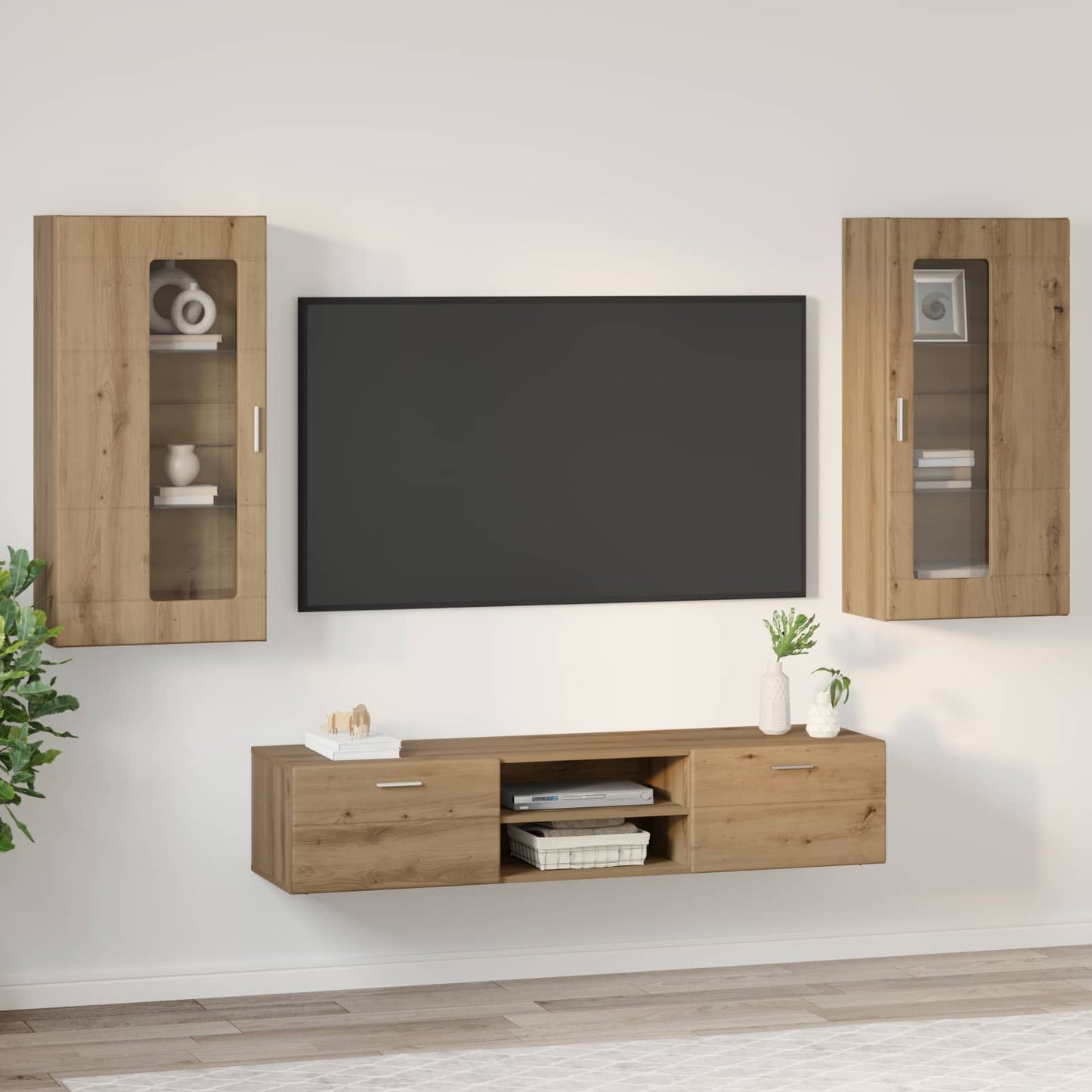 TV-møbelsæt FLORIN 3 pcs Artisan Egetræ Konstrueret træ