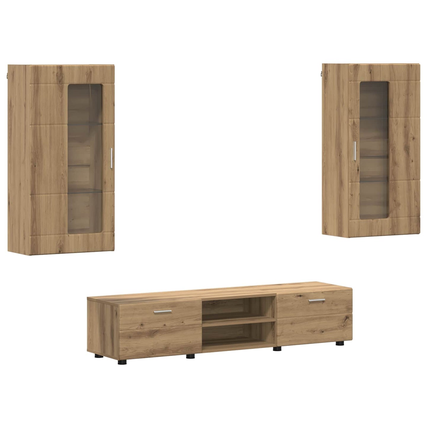 TV-møbelsæt FLORIN 3 pcs Artisan Egetræ Konstrueret træ