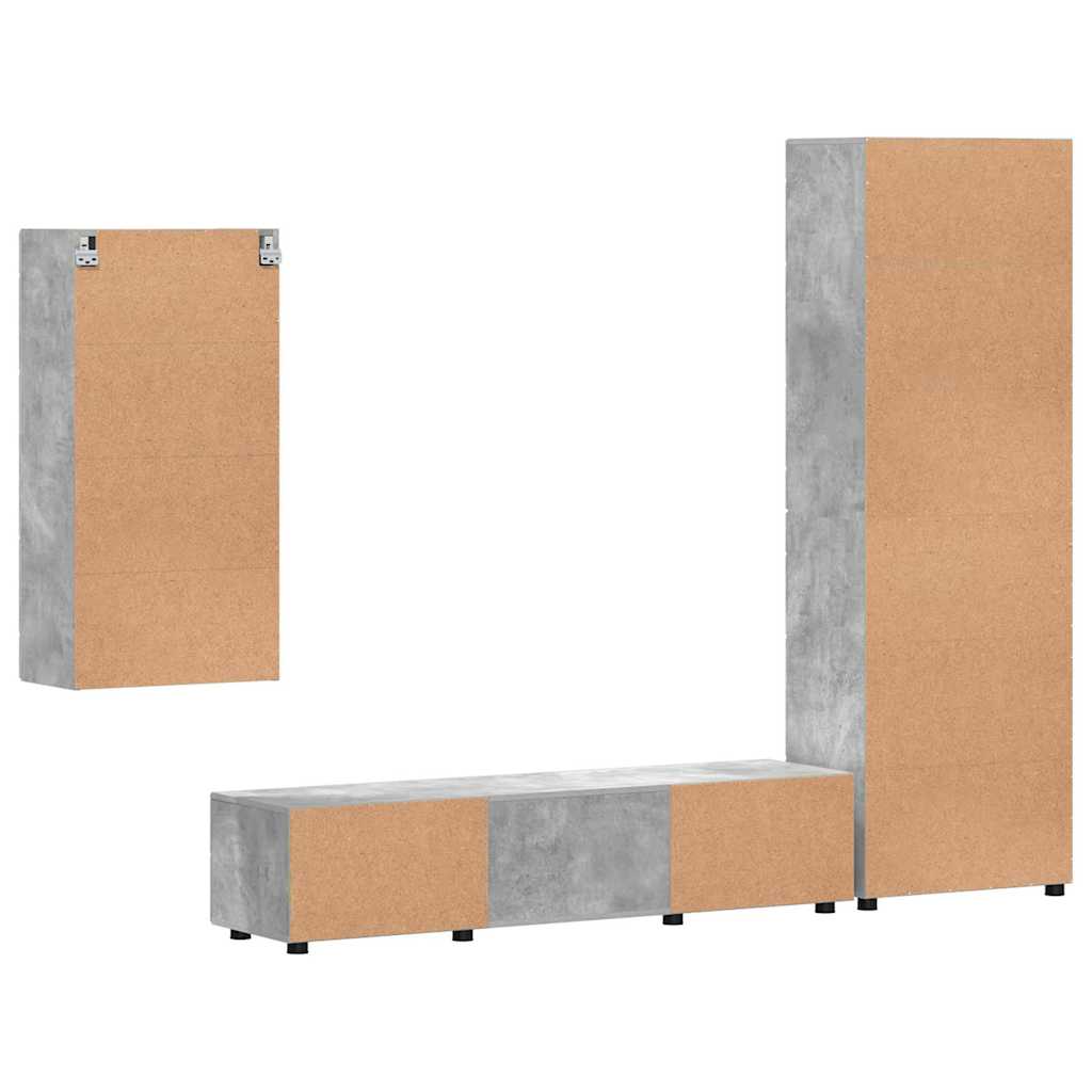 TV-møbelsæt med skuffe FLORIN 3 pcs Beton Grå Konstrueret træ