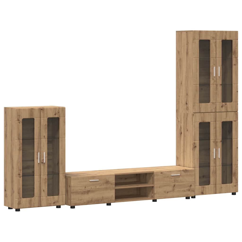 TV-møbelsæt FLORIN 3 pcs Artisan Egetræ Konstrueret træ
