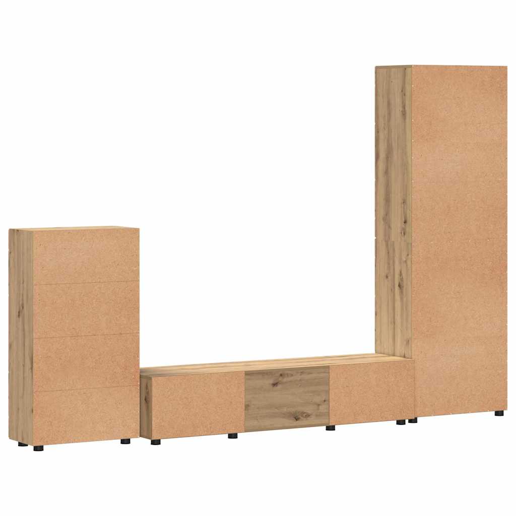 TV-møbelsæt FLORIN 3 pcs Artisan Egetræ Konstrueret træ