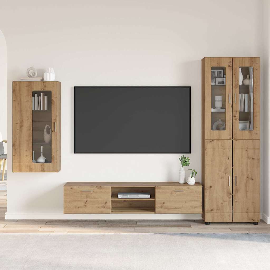 TV-møbelsæt FLORIN 3 pcs Artisan Egetræ Konstrueret træ