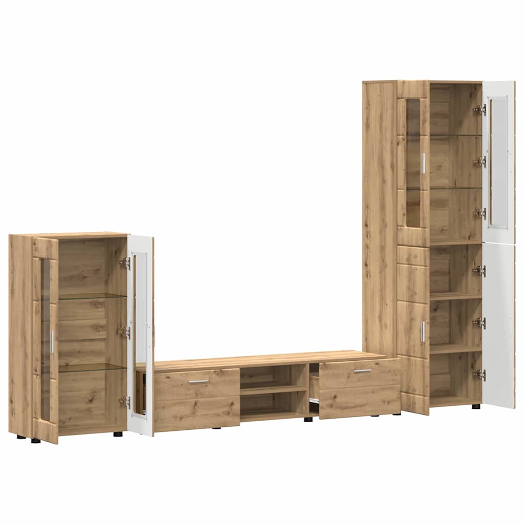 TV-møbelsæt FLORIN 3 pcs Artisan Egetræ Konstrueret træ